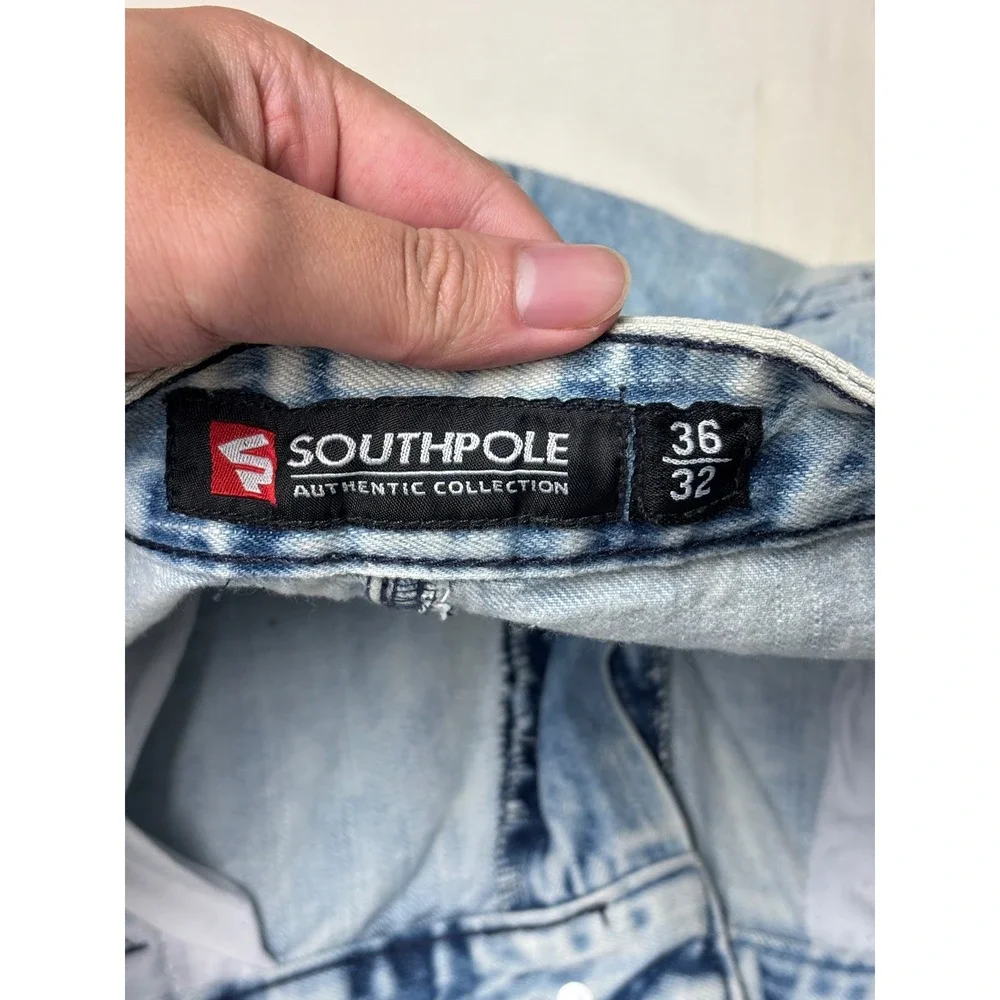 Southpole Mens Jeans Acid Wash‎ Straight Leg Size 36x31 Denim